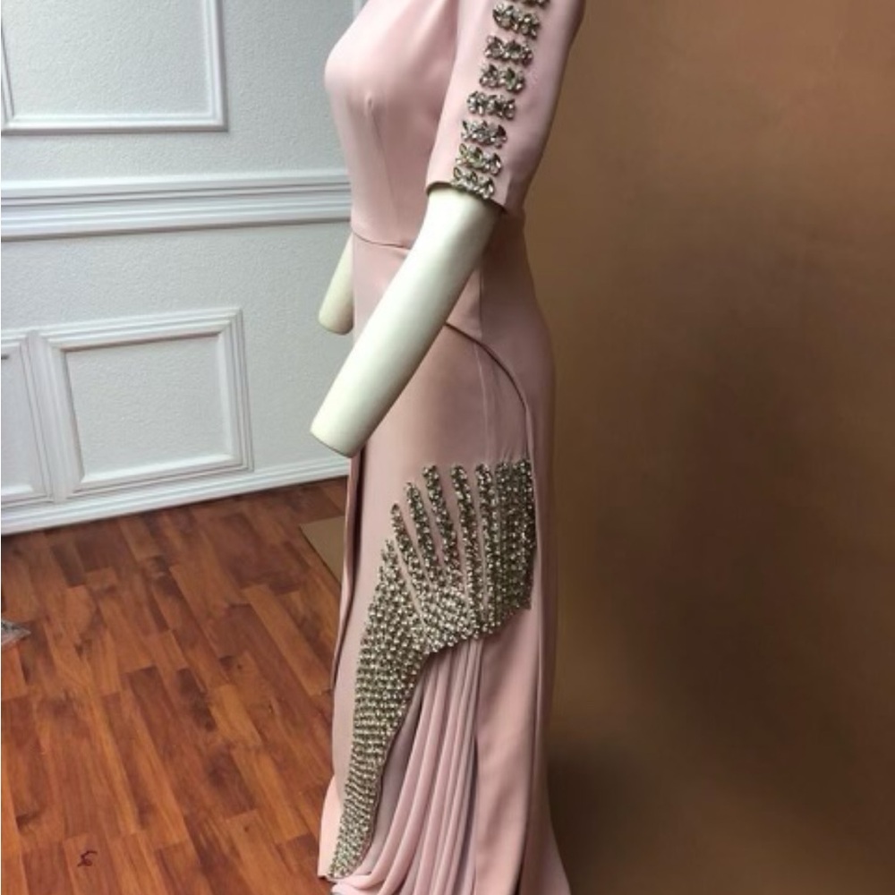 Elegant Pink Embellished Dress